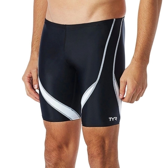 TYR NWT Alliance Jammer Swimsuit Black White ASO Olympics Size 32 - Picture 1 of 7